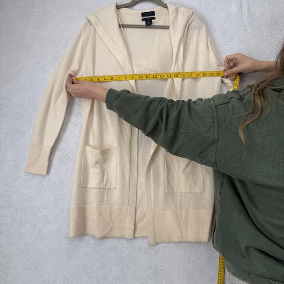 Rachel Rachel Roy Sweater Womens Medium Hooded Cardigan Merino Wool Pockets - Picture 3 of 10